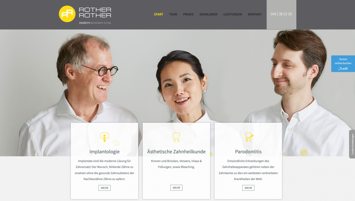 Zahn&auml;rzte Bahnhof Altona, Webdesign + Marketing f&uuml;r Zahn&auml;rzte